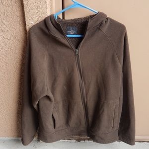 brown sweatshirt